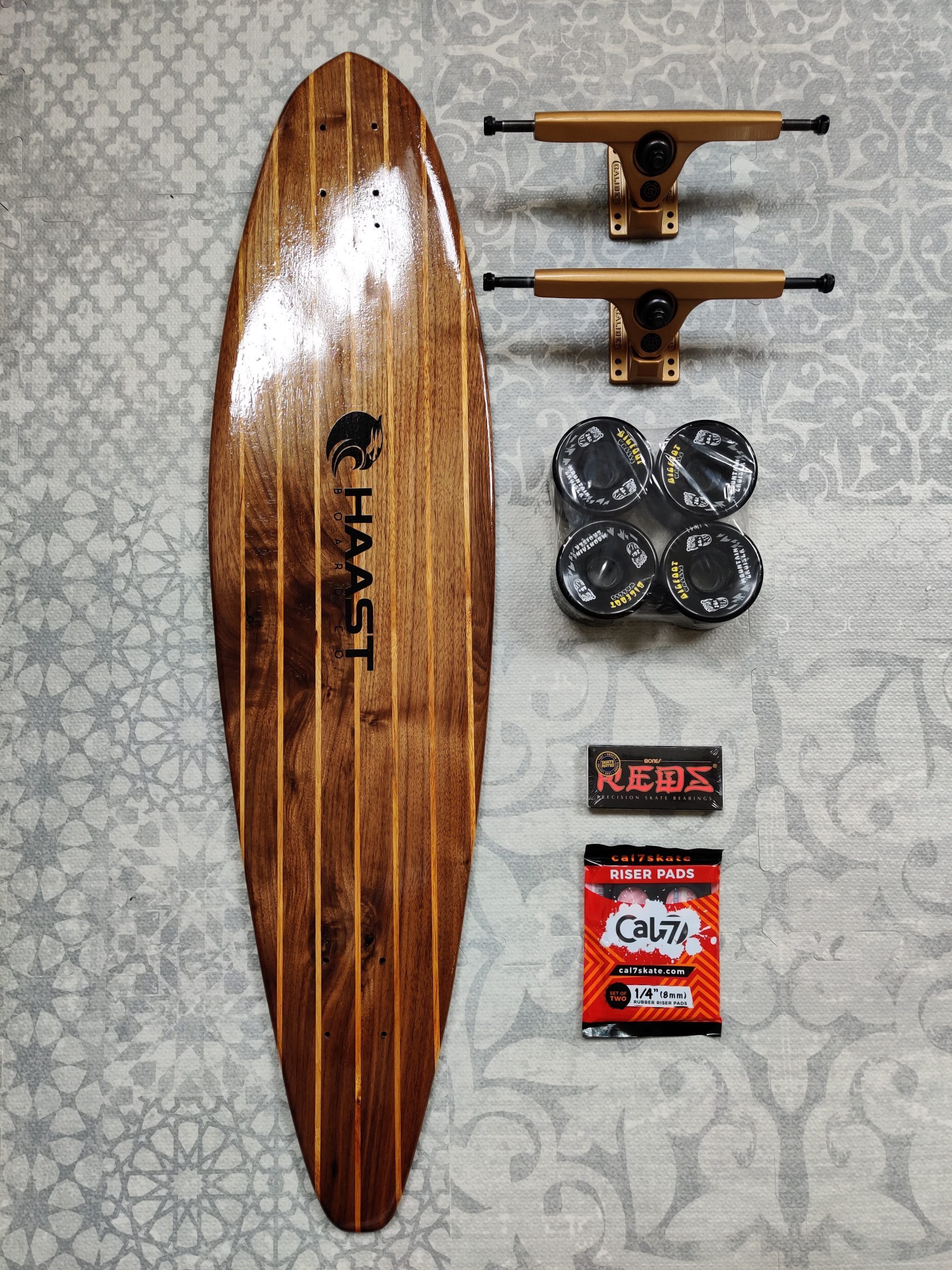 36" 'Wall St' Walnut Pinstripe Longboard - Image 7